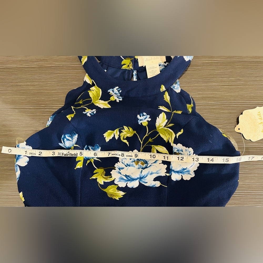 Altar'd State NWT Halter Top Romper with Navy Floral Design Size Medium - Picture 8 of 15